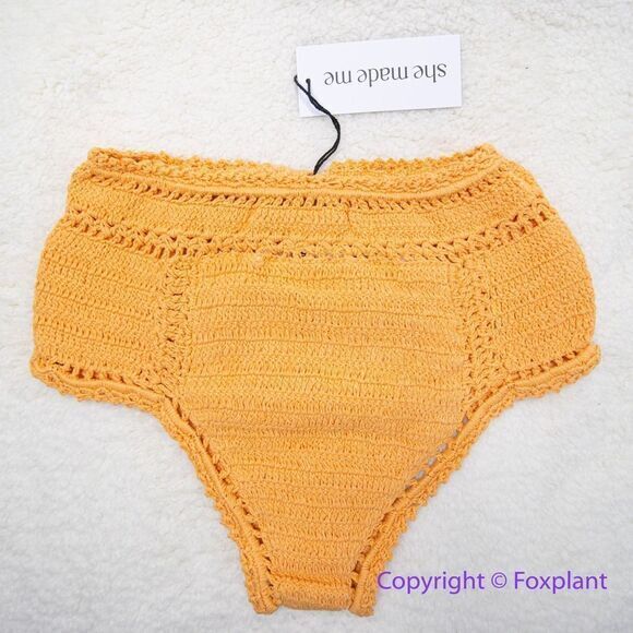 NEW Free People She Made Me Essential High-Waisted Crochet Bikini Bottoms , ‎ L - Picture 4 of 14